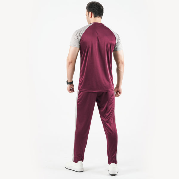 Maroon and Silver Tracksuit