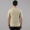 Beige Ribbed Crew Neck T shirt