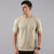 Beige Ribbed Crew Neck T shirt