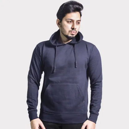 Unisex Round Neck Navy Blue Hoodie