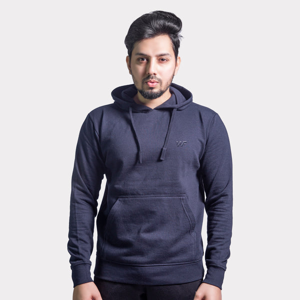 Unisex Round Neck Navy Blue Hoodie