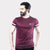 Maroon T-Shirt with White Sleeve Panel