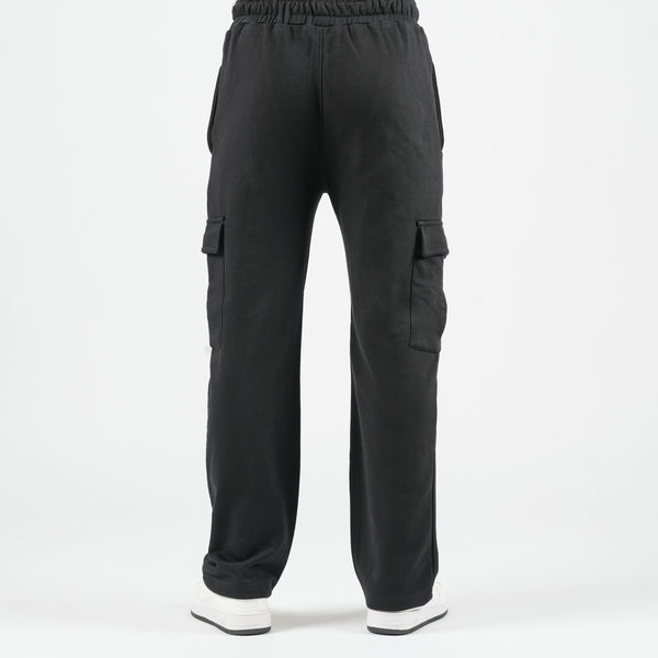Winter Black Wide Leg Cargo Trouser