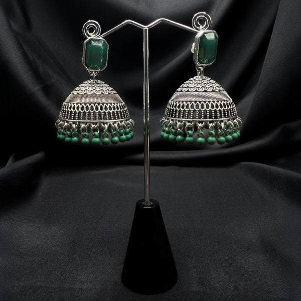 Green Stone Traditional Jhumkas