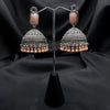 Peach Pink Stone Traditonal Jhumkas