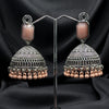 Peach Pink Stone Traditonal Jhumkas
