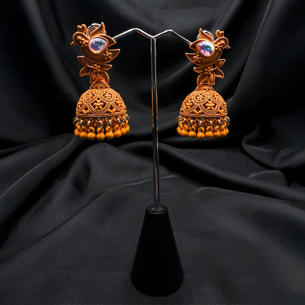 Handcrafted Amber Jhumkas