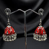 Oxidized Maroon Bell Jhumki