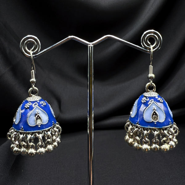 Oxidized Blue Bell Jhumki