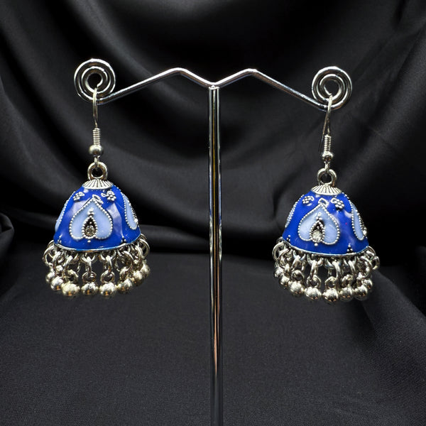 Oxidized Blue Bell Jhumki
