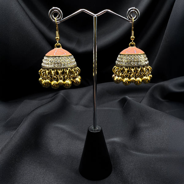 Peach Enamal Jhumka