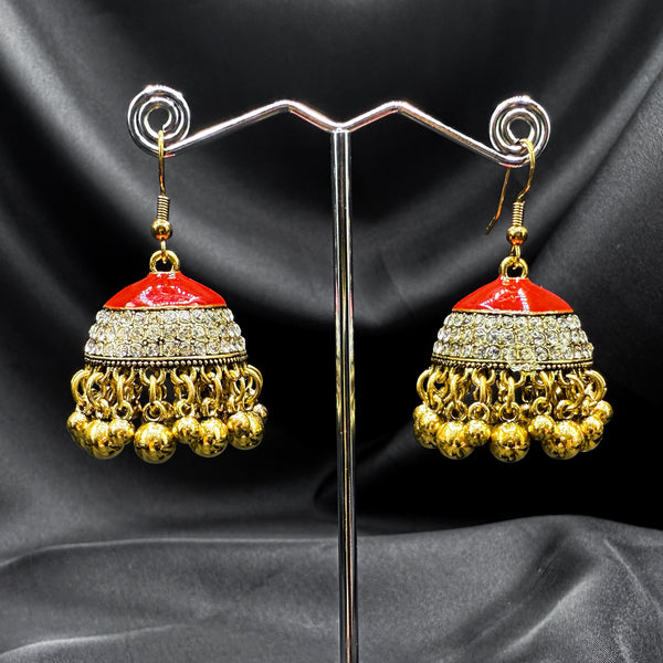 Red Enamal Jhumka