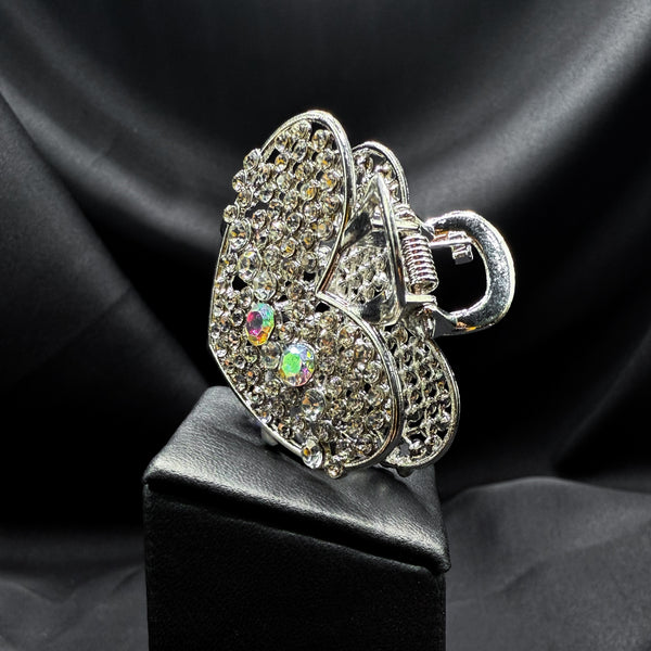 Silver Heart Hair Clawk Clip