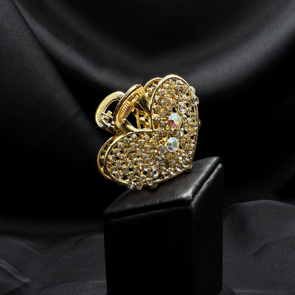 Gold Heart Hair Clawk Clip