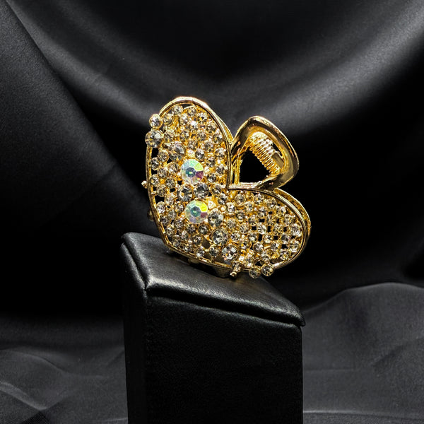 Gold Heart Hair Clawk Clip