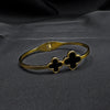 Double Leaf Clover Balck and Gold Bracelet