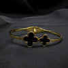 Double Leaf Clover Balck and Gold Bracelet