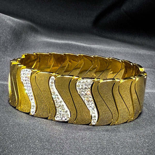 Stainless steel Layered Wide Bangle