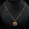 Gold Plated Pendant Necklace With Red Gemstone