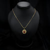 Gold Plated Pendant Necklace With Red Gemstone
