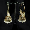 Gold Toned Bali Jhumka Earings with Pearls