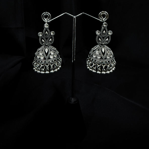 Silver Jhumka Earings With Bell Shaped