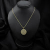 Gold Circular Pave Necklace