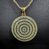 Gold Circular Pave Necklace