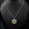 Gold Circular Pave Necklace