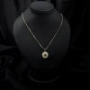 Gold Tone Necklace With Black And White Stone
