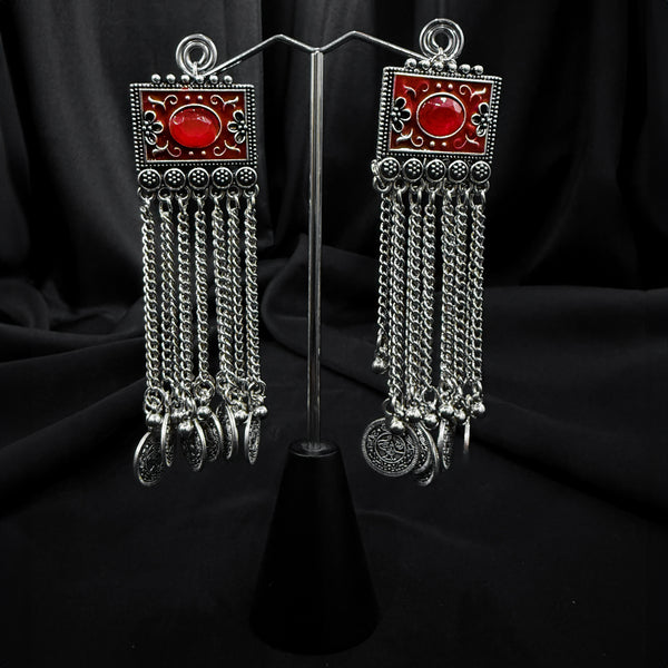 Torkoman Jerman Silver Necklace With Red Accents