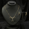 Gold Plated Necklace Set With Black Stones