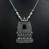 Silver Ethnic Set With Black Stone