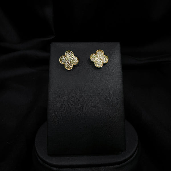Silver Clover Stud Earings