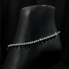 Black Tennis Anklet With White Stone
