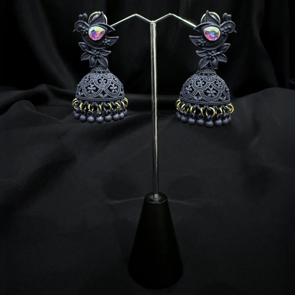 Handcrafted Grey Jhumkas