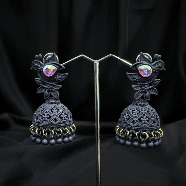 Handcrafted Grey Jhumkas