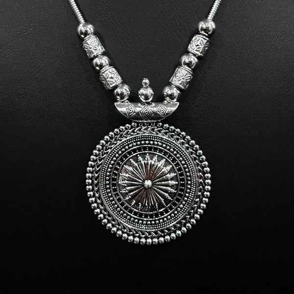 Oxidixed Silver Necklece and Jhumka Earings Set