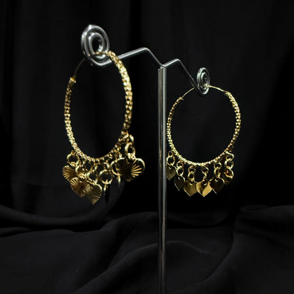 Gold Plated Heart Hoop Earings