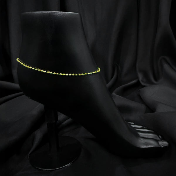 Gold Plated Beaded Chain Ankelt