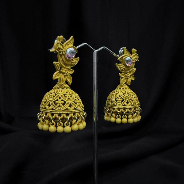 Handcrafted Yellow Jhumkas