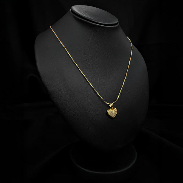 Gold Heart Stone Necklace