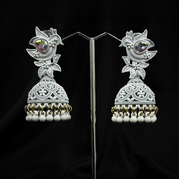 Handcrafted White Jhumkas
