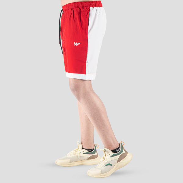 Red/White Micro Interlock Training Shorts