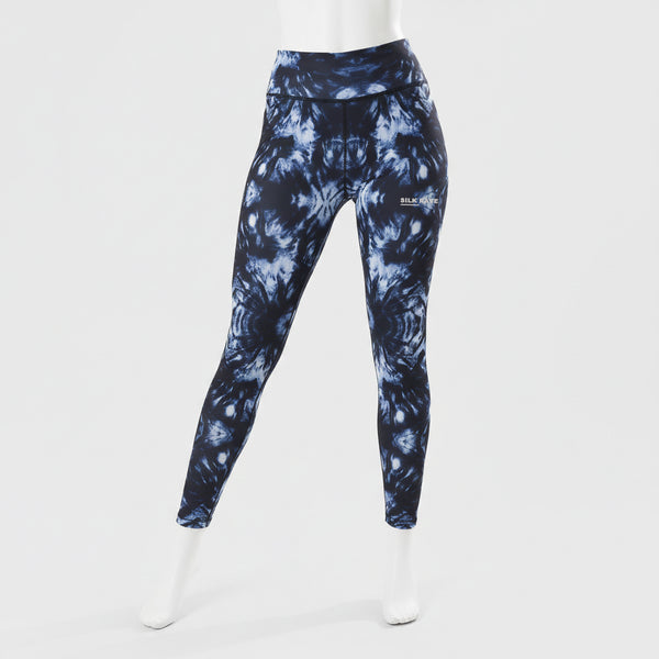 Blue tie-dye legging