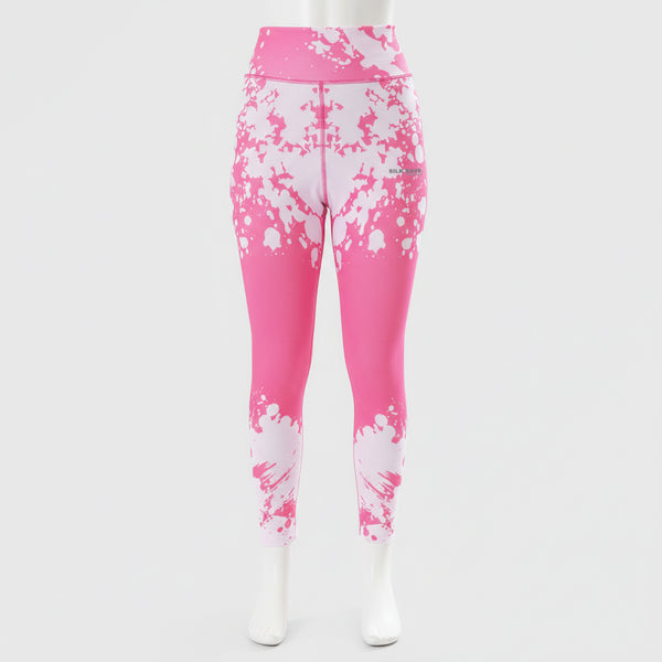 Neon pink and white pattern leggings