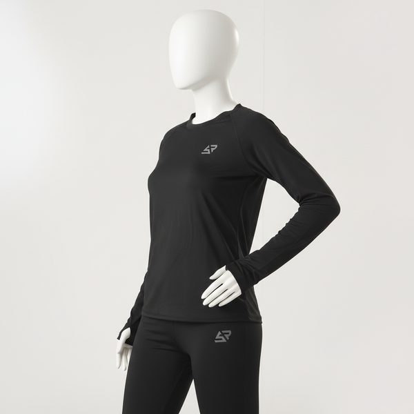 Plain Black Top & Leggings Co-Ord