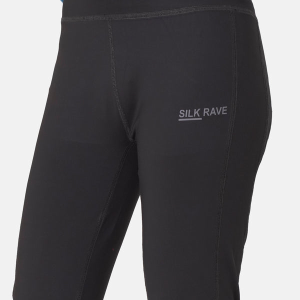 Silk Rave Black Leggings with Side Stripes