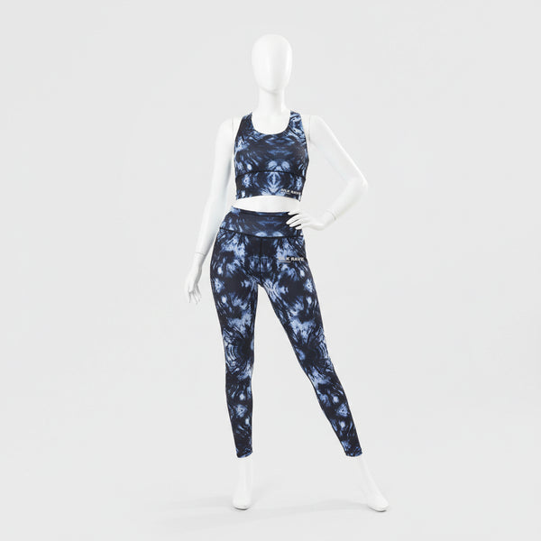 Blue tie-dye crop tank Top