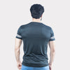 Smoky Gray Quick Dry T-Shirt with White Dual Arm Stripes